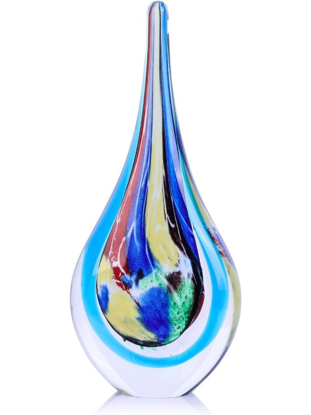 9" Hand Blown Glass Sculpture - Modern Art Decor for Office & Living Room